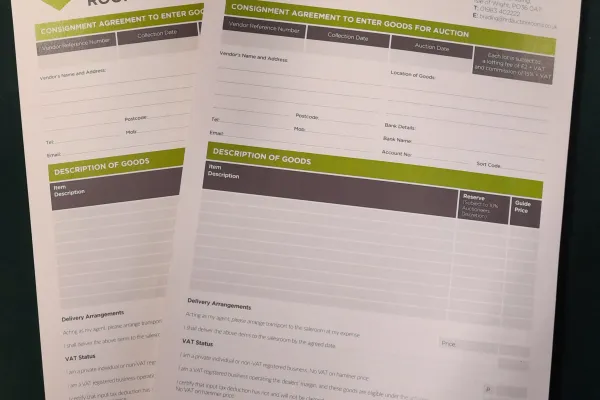 A photograph of our agreement to sell.